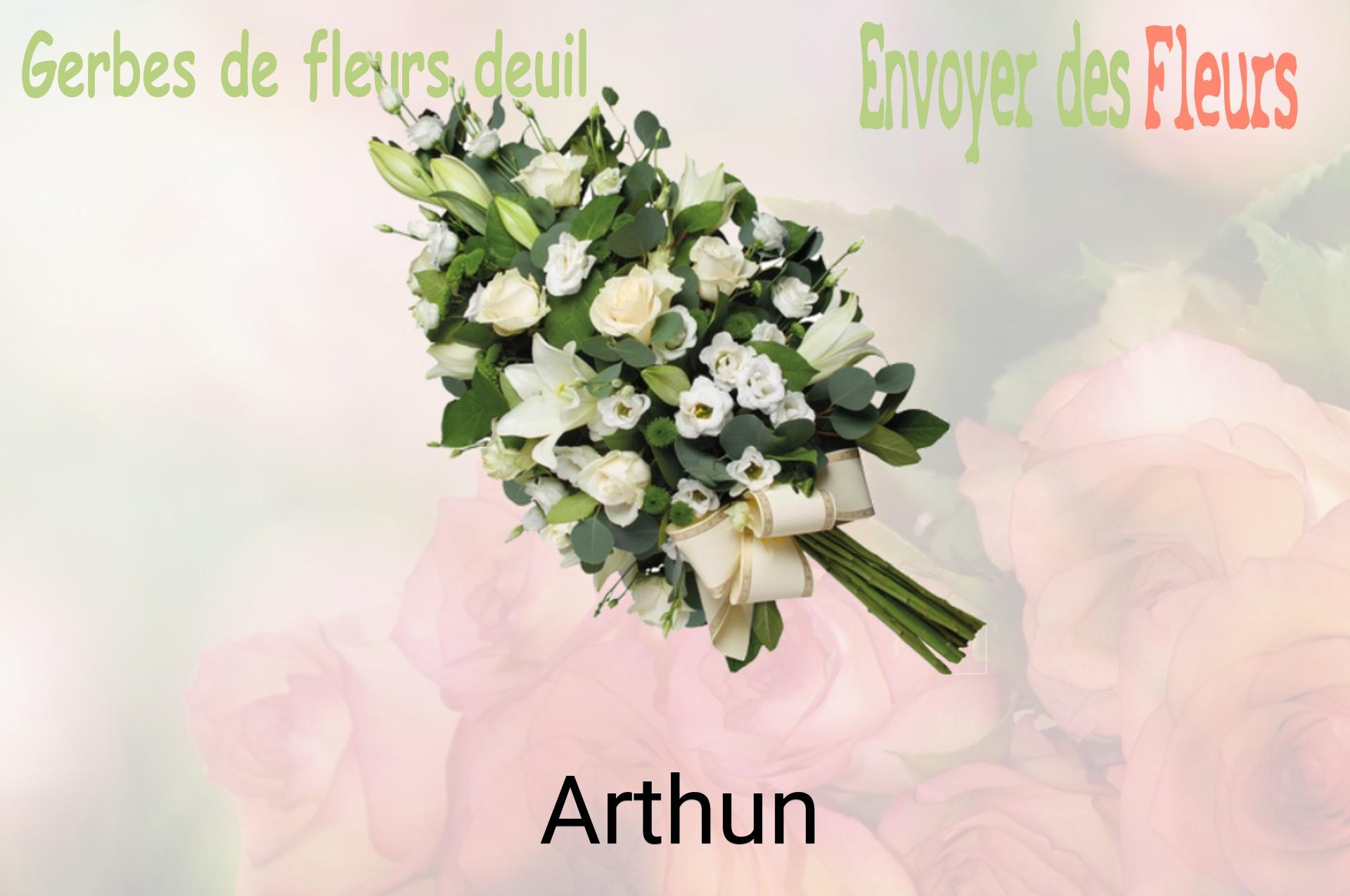 Gerbe de fleurs de deuil livrée à Arthun